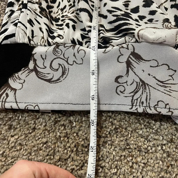 Ember‎ Mock Neck Blouse Floral Business Casual Blouson Sleeve Office Career Crop - Picture 3 of 14